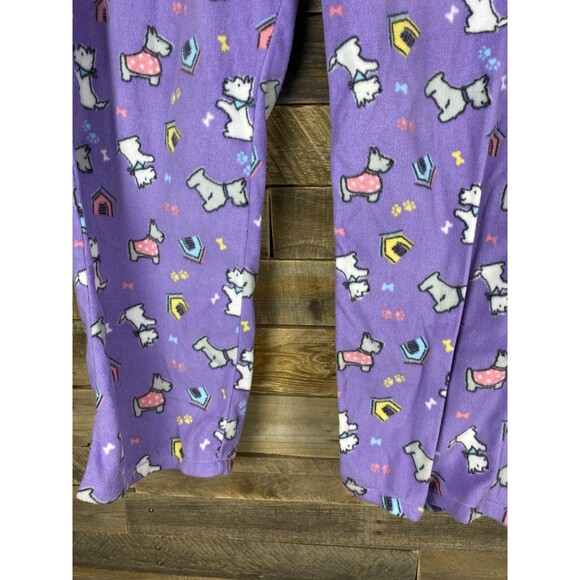 Croft & Barrow Womens Sz L Purple W/scotty Dogs Soft Fleece Lounge Pajama Pants - Picture 5 of 9